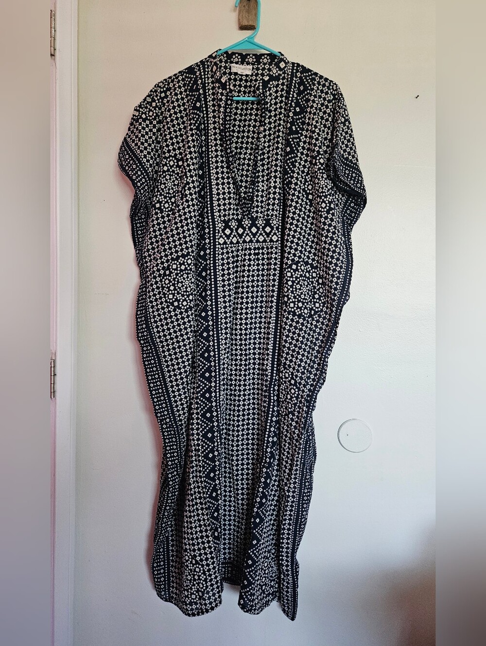 Emerson Frye India Collection Ink Caftan Oranic Cotton Cover Up Love Tomas - Picture 5 of 9